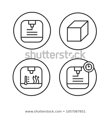 Foto stock: Tree D Printing Line Icon