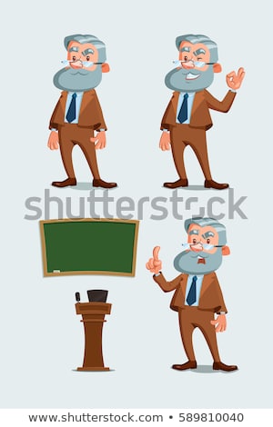 Stock photo: Icon Of Speaker At Rostrum - Man In Glasses At Tribune