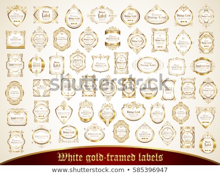 Stok fotoğraf: Large Collection Of Golden Vintage Calligraphic Frames - Vector Set