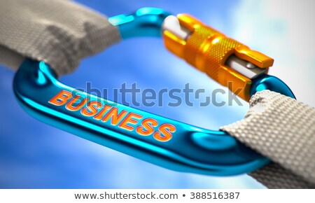 Zdjęcia stock: Blue Carabiner With Text Investment