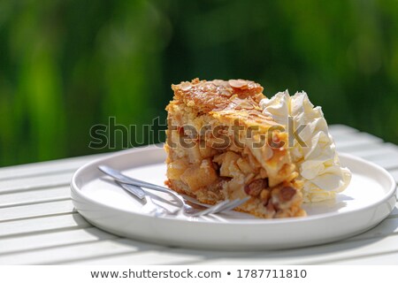 Сток-фото: Fresh Baked Tasty Homemade Apple Pie Cake With Ingredients On Side