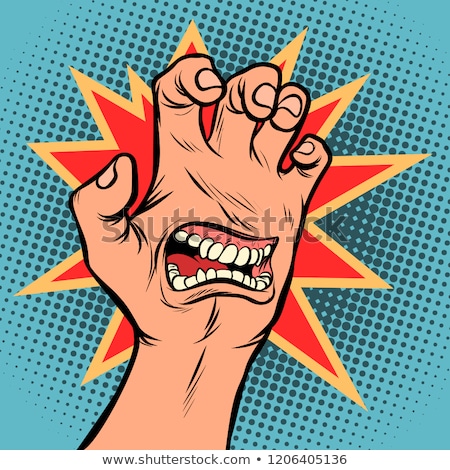 Mouth Emotion Anger Hand Scratch Gesture Stok fotoğraf © rogistok
