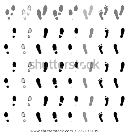 Stockfoto: Vector Set Of Footprints And Shoeprints