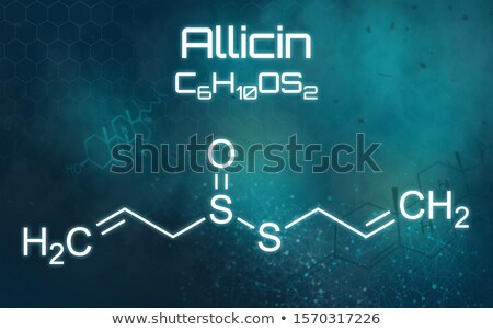 Stock foto: Chemical Formula Of Allicin On A Futuristic Background