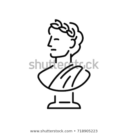 Stockfoto: Bust Of Greek Emperor Icon Vector Outline Illustration