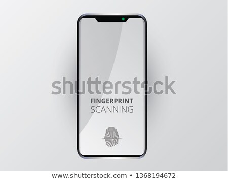 Foto d'archivio: Business Black Smart Phone With Fingerprint Access Vector