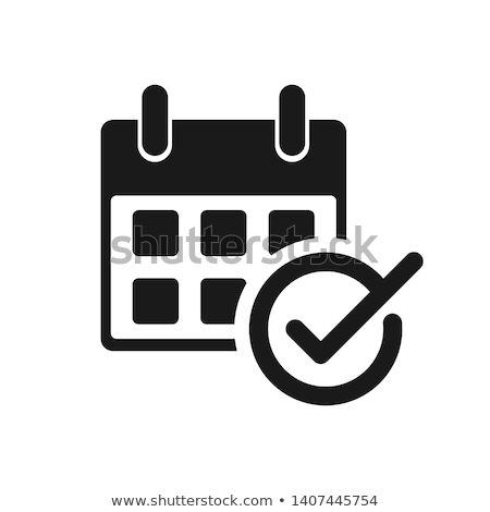 Foto d'archivio: Calendar Planner Or Organizer Icon With Check Marks Save The Date Stock Vector Illustration Isola