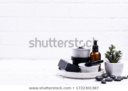 Stockfoto: Set Of Black Charcoal Detox Cosmetics