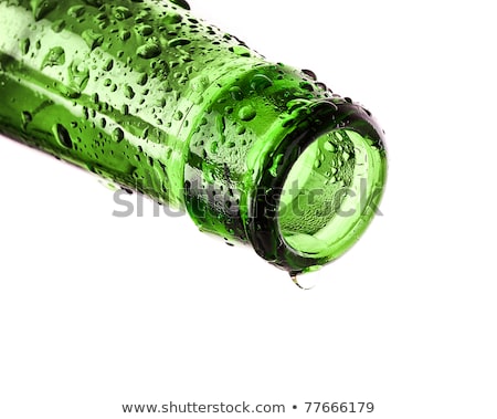 Stock photo: Macro Shot Of Green Beer Bottle Neck
