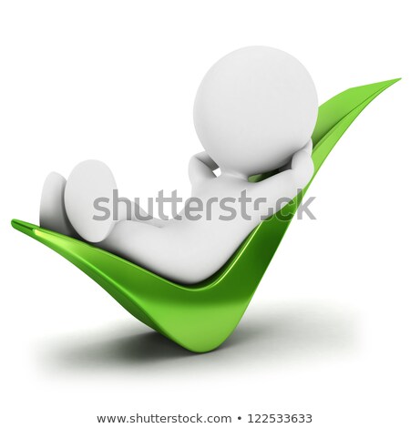 Stockfoto: Man Relaxing In Check Mark