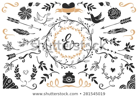 Stockfoto: Ampersand Sign With Birds Vector Set