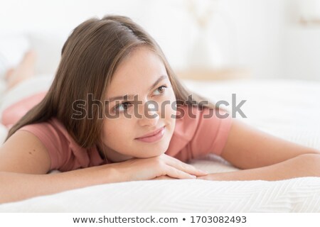 Stock fotó: Young Relaxed Woman Thinking Of Her Plans Closeup Portrait And S