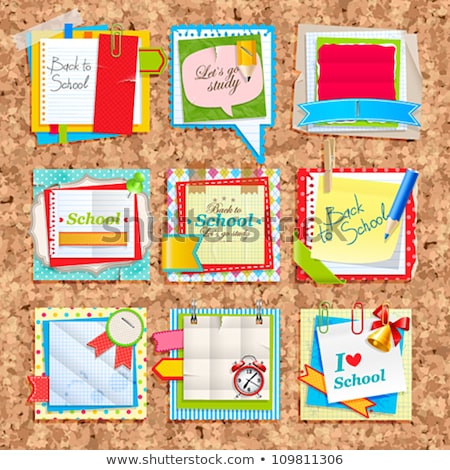 Stok fotoğraf: Ribbon Set With Cork Background