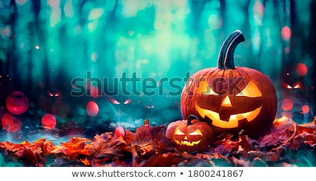 Сток-фото: Halloween Background With Pumpkin And Ghost