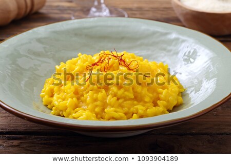 Stock fotó: Risotto With Saffron On Wooden Table