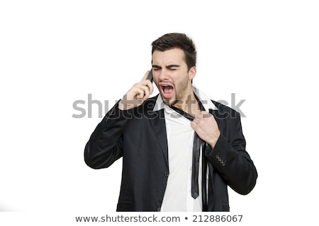 Stock photo: Handsome Young Man Pulling His Tie And Yelling