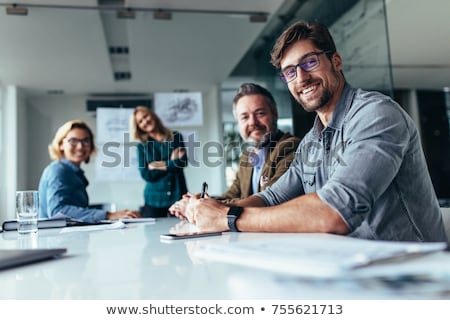 Stock photo: Happy Business Colleagues Look At Camera