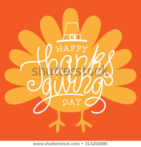 [[stock_photo]]: Happy Thanksgiving Day Poster With Hat Vector