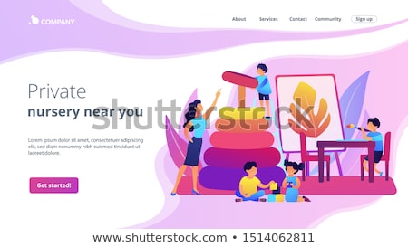 Stock fotó: Nursery School Concept Landing Page