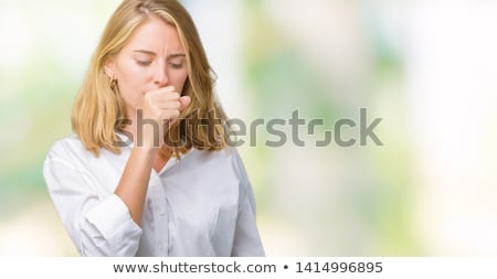 Stock fotó: Asthma Young Adult Over White Background