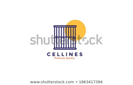 Stock foto: Police Prison Bar Gate Icon Outline Illustration