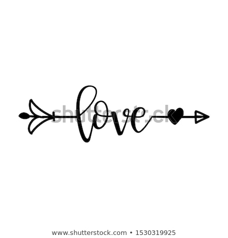 Сток-фото: Passion In Boho Arrow - Lovely Lettering Calligraphy