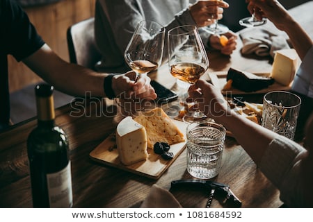 Foto stock: White Wine And Cheese