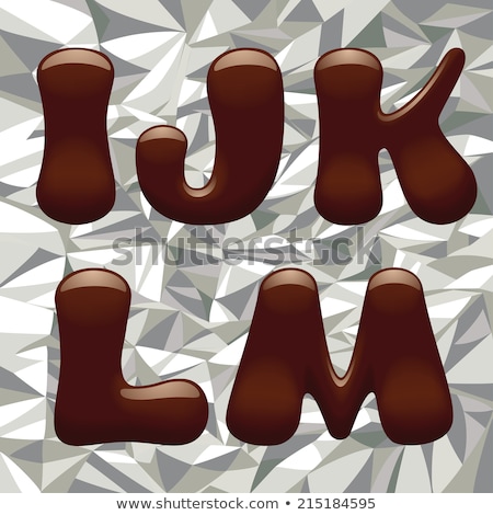 ストックフォト: Vector Set Of Aluminum Or Silver Foil Letters Letter J