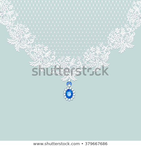 Foto stock: Vintage Brooch On Lace Background