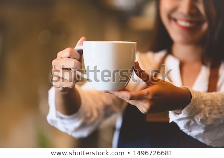 Foto stock: Serving With Smile