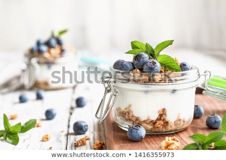 Сток-фото: Freshly Prepared Yogurt Parfait With Fresh Fruit And Mint