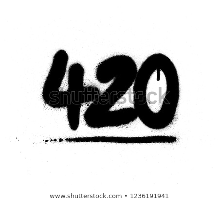 Foto stock: Graffiti 420 Number Sprayed In Black Over White