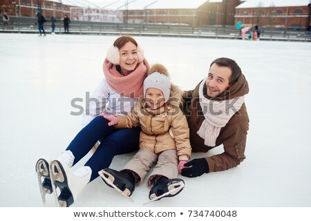 Stok fotoğraf: Little Girl Enjoying Ice Skating In Winter Season