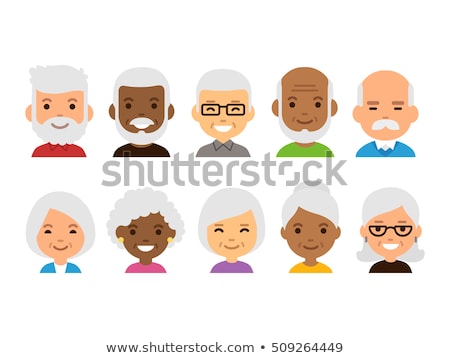 ストックフォト: Asian Old Woman Vector Senior Person Portrait Elderly People Aged Animation Set Vegetable Garde