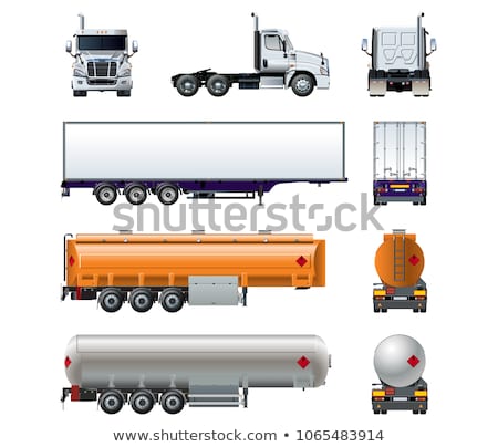 Foto stock: Vector Realistic Tanker Truck Template Isolated