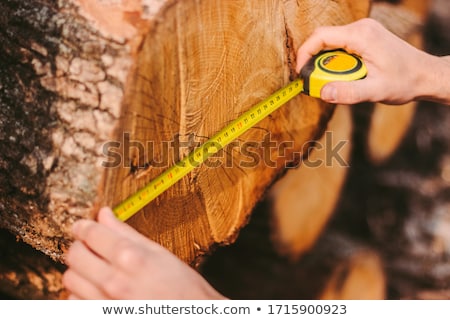 ストックフォト: Construction Worker Using Measuring Tape