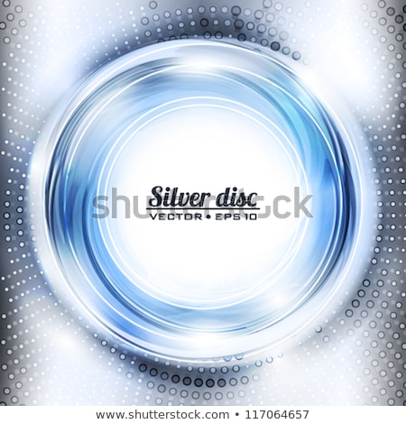 Stockfoto: Techno Ball Button In Blue On A White Background