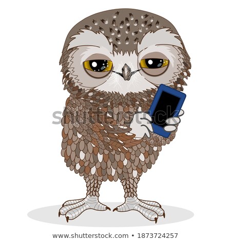 Stok fotoğraf: Owls With Cellular