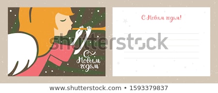 Сток-фото: Merry Christmas And Happy New Year Handwritten Text On Background With Snowflakes