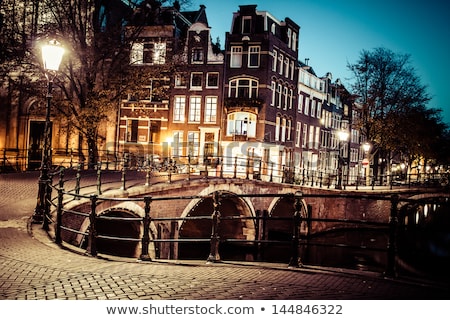 ストックフォト: One Of The Famous Canal Of Amsterdam The Netherlands At Dusk