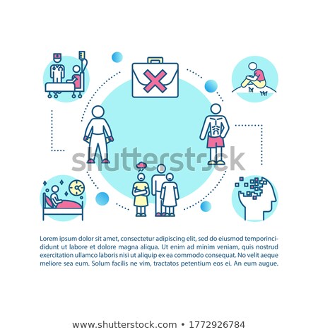 Foto stock: Health Risks Of Unemployment Concept Icon With Text