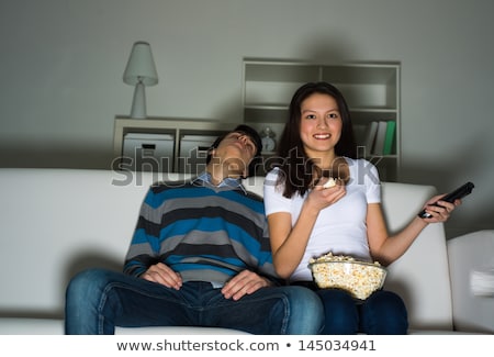Stock photo: Woman Watching Her Husband Sleeping