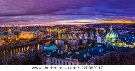 Stock photo: Prague At Twilight View Of Charles Bridge