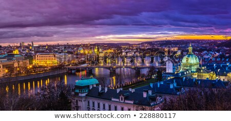 ストックフォト: Prague At Twilight View Of Charles Bridge