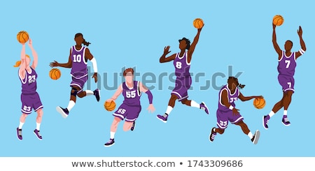 Foto d'archivio: Basketball Players Vector Illustration