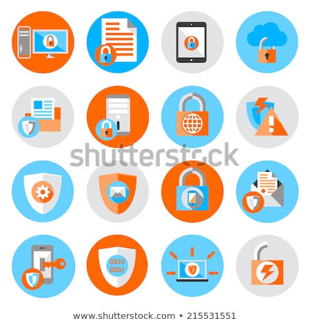 Stockfoto: Cloud Security Icon Flat Design