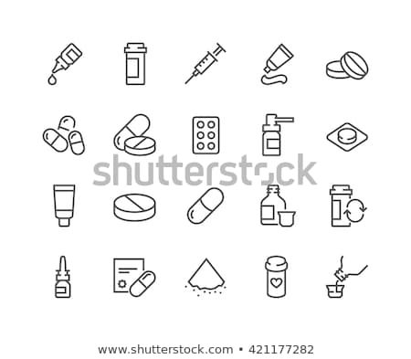 Stock fotó: Pharmaceutical Medical Symbol Line Icon