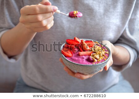 Stock photo: Blueberries In Ceramic Bowl