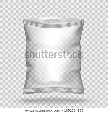 Zdjęcia stock: White Blank Foil Food Snack Sachet Bag