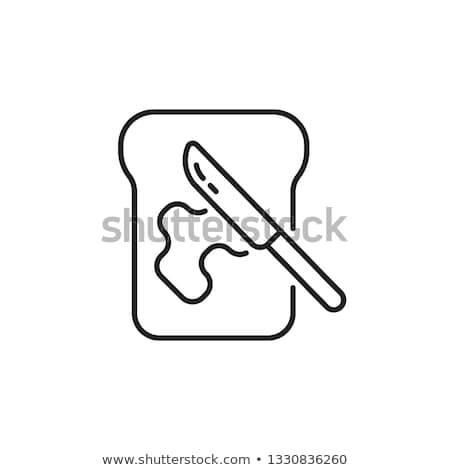 Stockfoto: Toast With Butter Icon Vector Outline Illustration